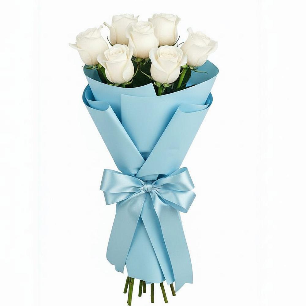 Букет 7 белых роз Проуд в Виля