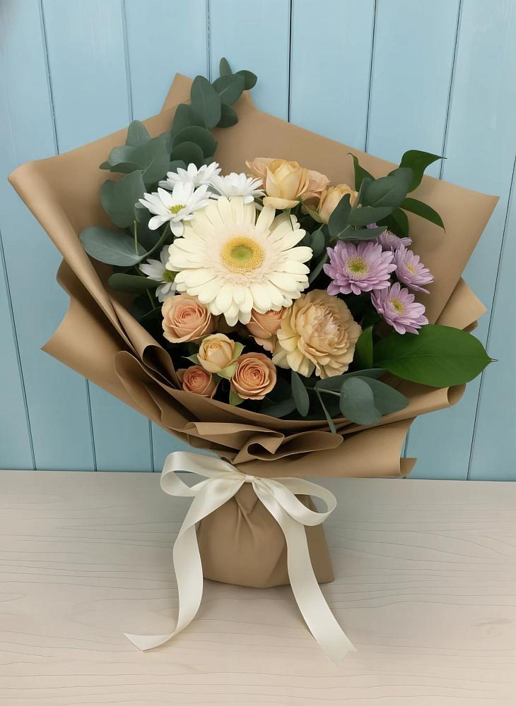 Букет цветов из: Герберы и Хризантемы в Виля
