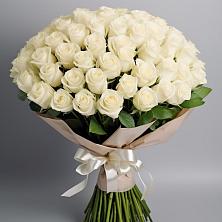 Букет 101 беля роза Белоснежка в Виля