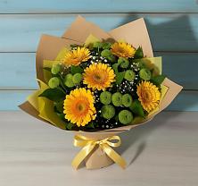 Букет цветов из:  Герберы и Хризантемы в Виля