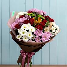 Букет цветов из:  Розы, Хризантемы и Альстромерии в Виля