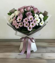 Букет цветов из:  Хризантемы и Розы в Виля