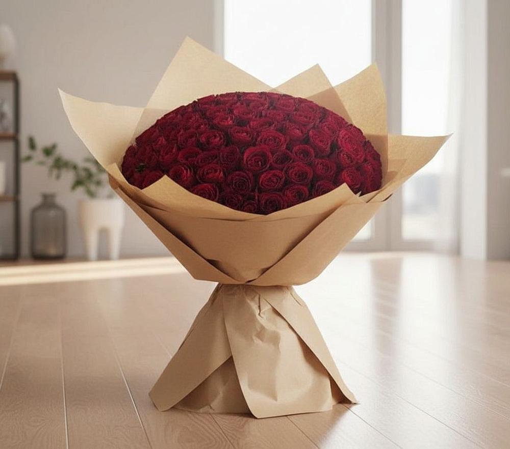 Букет 101 Красная роза в Виля