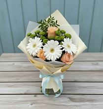 Букет цветов из:  Герберы, Розы и Хризантемы в Виля