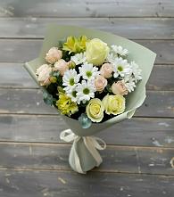 Букет цветов из:  Альстромерии, Розы и Хризантемы в Виля