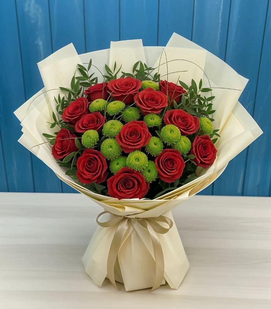 Букет цветов из: Розы и Хризантемы в Виля