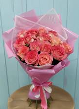 Букет 15 Розовых роз Равель в Виля
